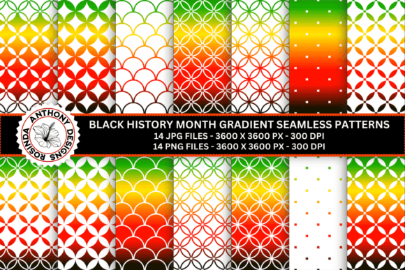 Black History Gradient Seamless Patterns: A Versatile Resource for Creative Designers