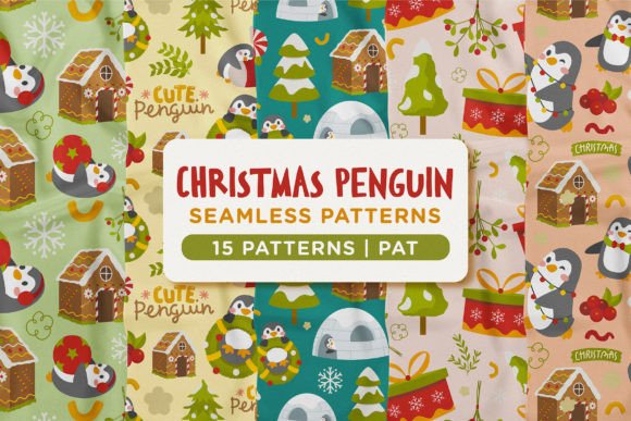 Christmas Penguin Seamless Patterns: A Creative Resource for Designers
