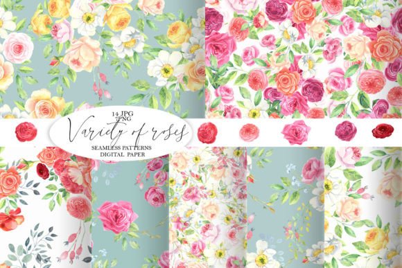 Exploring the Versatility of Variety of Roses Seamless Patterns