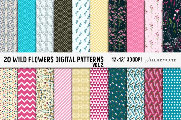 Floral Seamless Patterns Wild Flowers
