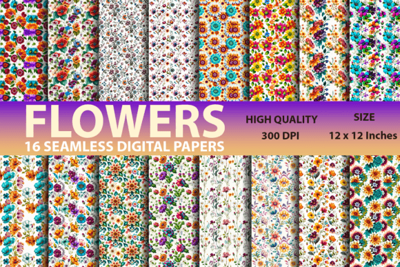 Flowers Digital Paper and Patterns: A Creative Resource for Designers and Makers
