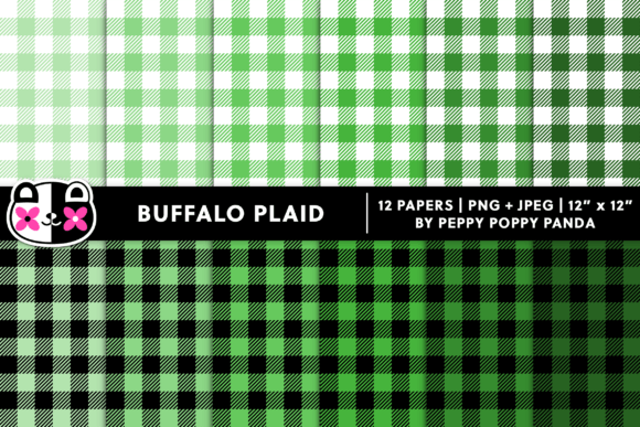Green Seamless Buffalo Plaid Patterns