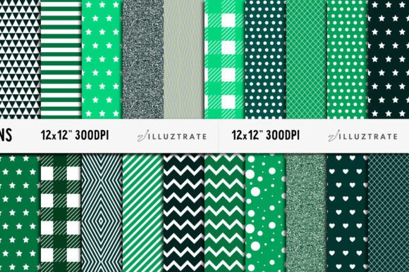 Green Seamless Patterns Digital Paper