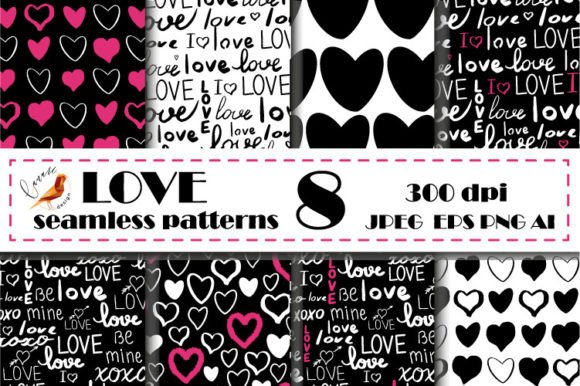 Love Seamless Patterns PNG EPS