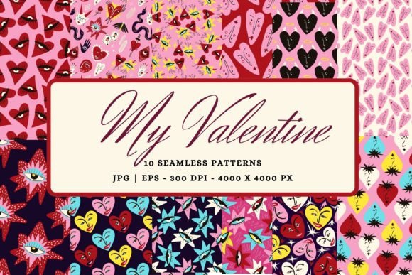 Love Valentine Seamless Patterns Pack – A Designer’s Essential for Creative Projects