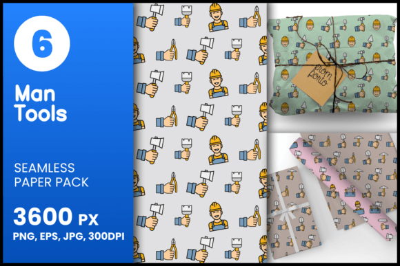 Man Tools Seamless Patterns for Creative Professionals