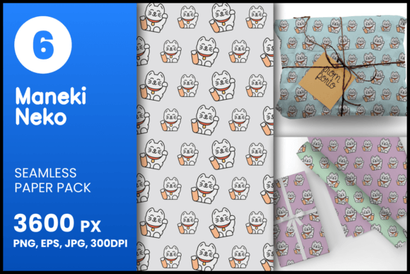 Maneki Neko Seamless Patterns
