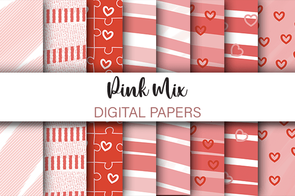 Red and Pink Valentines Day Patterns