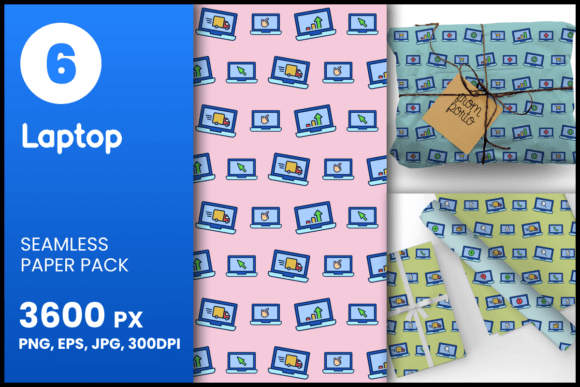Seamless Laptop Patterns for Creative Projects