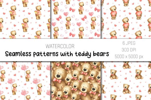 Seamless Patterns with Teddy Bears