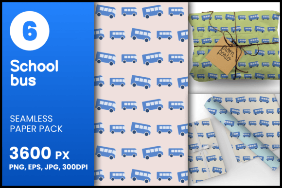 Seamless School Bus Patterns