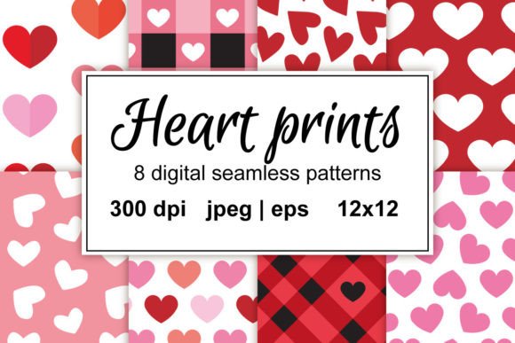Set of Valentine Heart Patterns: A Versatile Design Resource for Creatives