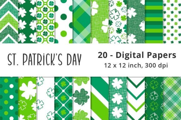St. Patrick's Day Shamrock Patterns and Digital Papers: A Creative Resource for Designers and Crafters