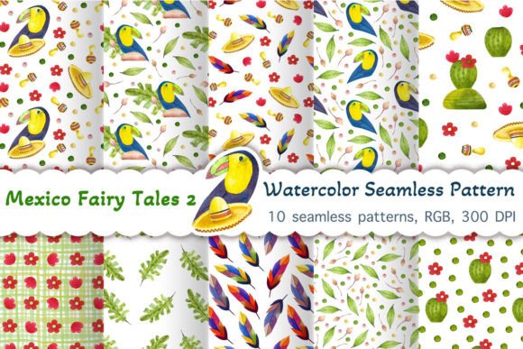 Watercolor Patterns Mexico Fairy Tales 2: A Creative Resource for Designers and Artists