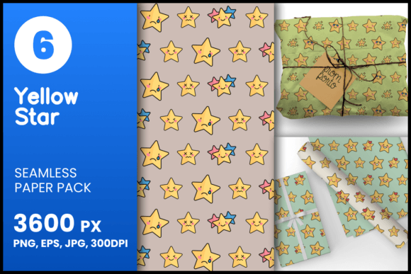 Yellow Star Seamless Patterns for Creative Projects